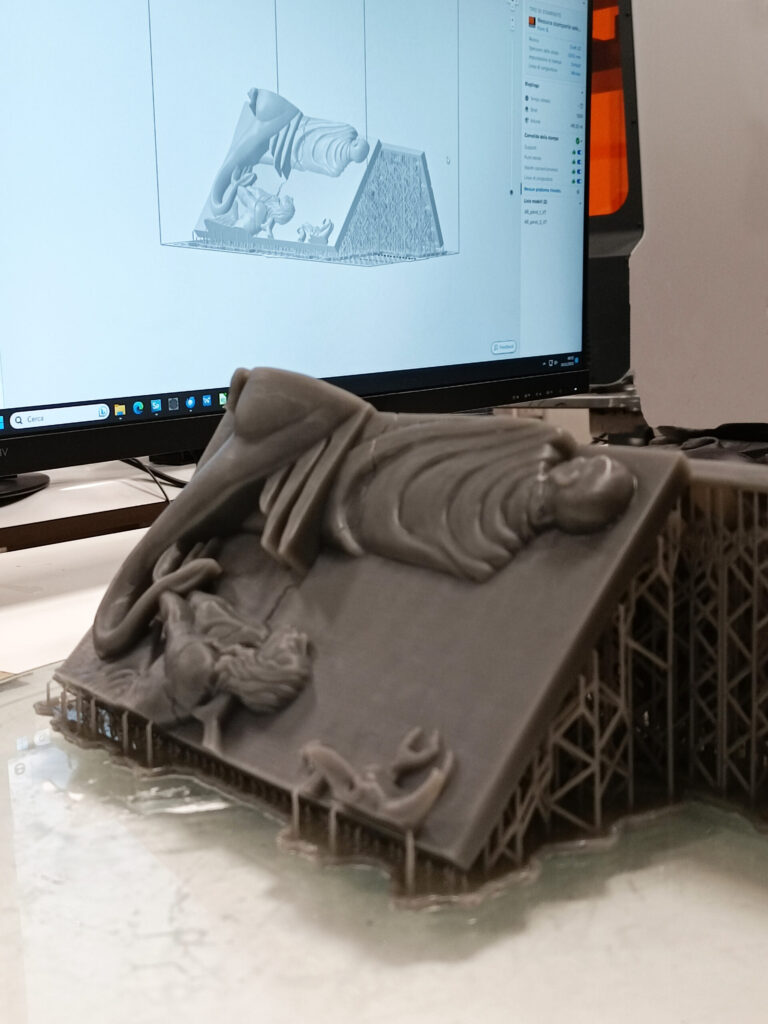 calco bassorilievo realizzato con stampa 3D tecnologia SLA