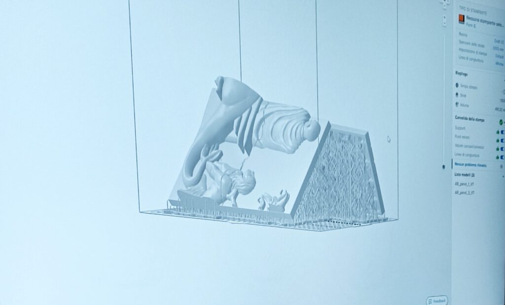progetto calco bassorilievo stampa 3D tecnologia SLA